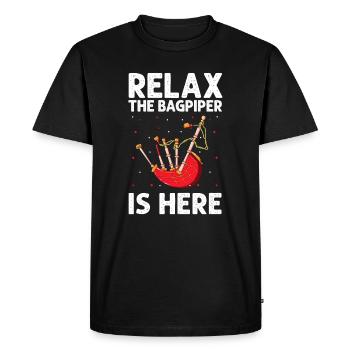 Bagpipe Design for Scotland Pride and Bagpipes - Men's Premium Organic T-Shirt - black - Front - Nico (187cm)