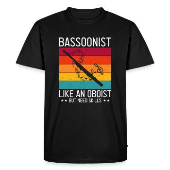 Bassoon Wind Instrument Design for Bassoonist - Men's Premium Organic T-Shirt - black - Front - Nico (187cm)