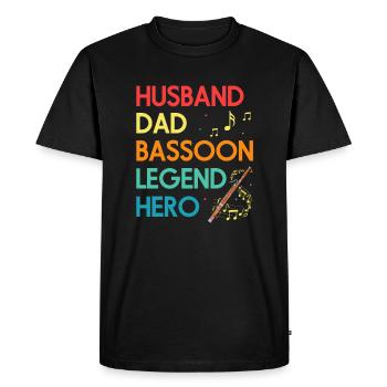 Bassoon Wind Instrument Design for Bassoonist - Men's Premium Organic T-Shirt - black - Front - Nico (187cm)
