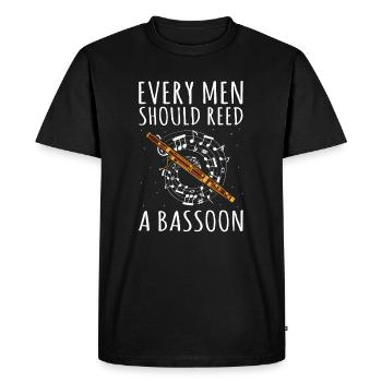 Instrument à vent en bois et instrument à vent basson - T-shirt Premium bio Homme - noir - Devant - Nico (187cm)