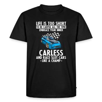 Course de voitures à sous pour voitures de machines à sous et voitures RC - T-shirt Premium bio Homme - noir - Devant - Nico (187cm)