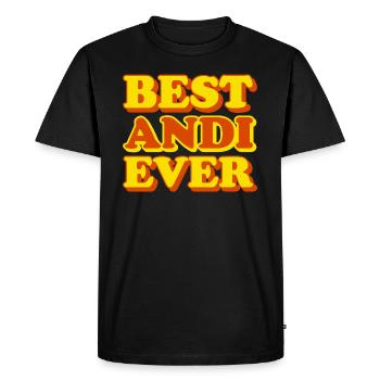 Andi First Name Funny Gift - Men's Premium Organic T-Shirt - black - Front - Nico (187cm)
