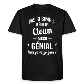 Clown - T-shirt Premium bio Homme - noir - Devant - Nico (187cm)