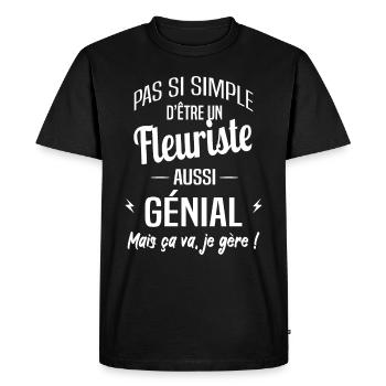 Fleuriste - T-shirt Premium bio Homme - noir - Devant - Nico (187cm)