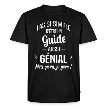 Guide - T-shirt Premium bio Homme - noir - Devant - Nico (187cm)