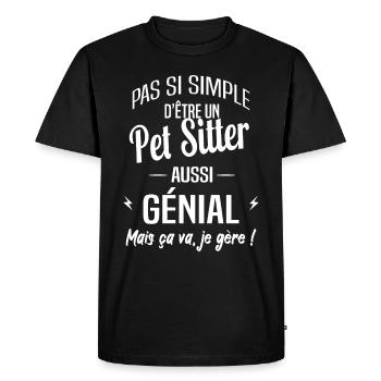 Pet Sitter - T-shirt Premium bio Homme - noir - Devant - Nico (187cm)