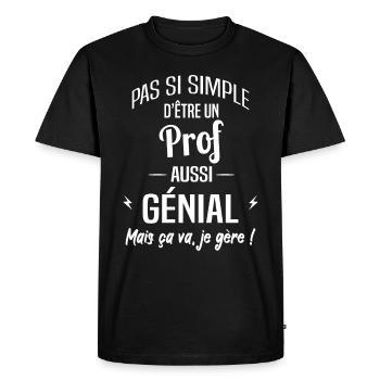 Prof - T-shirt Premium bio Homme - noir - Devant - Nico (187cm)