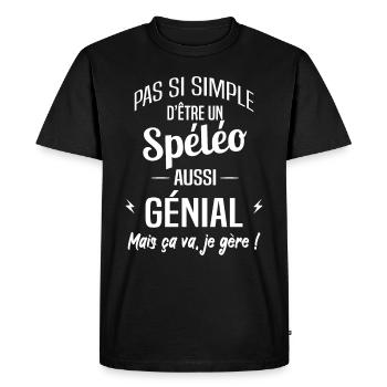 Spéléo - T-shirt Premium bio Homme - noir - Devant - Nico (187cm)