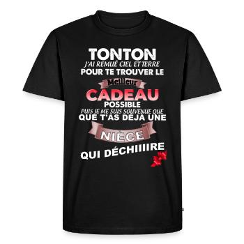 Meilleur Tonton Cadeau Drôle Pour Homme - T-shirt Premium bio Homme - noir - Devant - Nico (187cm)