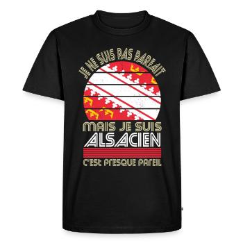 Je ne suis pas parfait mais je suis Alsacien - T-shirt Premium bio Homme - noir - Devant - Nico (187cm)