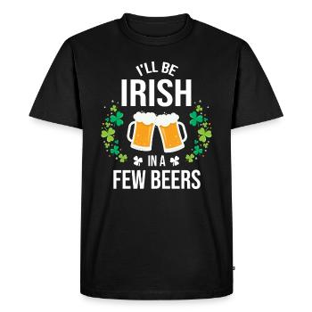Idée de cadeau de bière irlandaise St Patricks Day - T-shirt Premium bio Homme - noir - Devant - Nico (187cm)