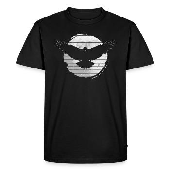 Raven crow bird in the moonlight - Men's Premium Organic T-Shirt - black - Front - Nico (187cm)