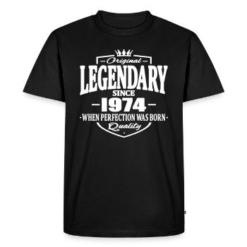 Legendary since 1974 - T-shirt Premium bio Homme - noir - Devant - Nico (187cm)