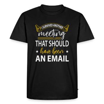 La réunion a survécu - T-shirt Premium bio Homme - noir - Devant - Nico (187cm)