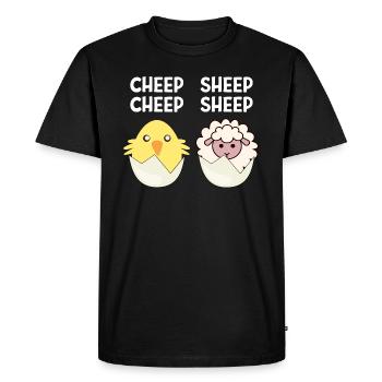 Cheep Sheep Chick Sheep Sheep Cadeau de Pâques - T-shirt Premium bio Homme - noir - Devant - Nico (187cm)