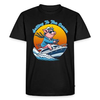 Naviguer vers l’océan Funy Animals - T-shirt Premium bio Homme - noir - Devant - Nico (187cm)