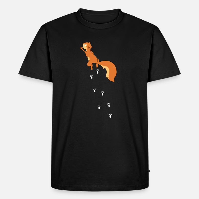 Kletterndes Eichhörnchen Nagetier Squirrel - Männer Premium Bio T-Shirt - Schwarz