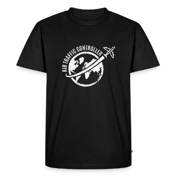 Contrôleur aérien T-shirt & cadeau - T-shirt Premium bio Homme - noir - Devant - Nico (187cm)