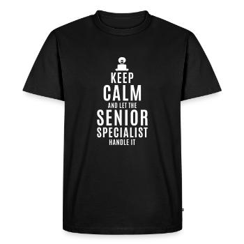 Senior IT Specialist Gift Idea - Men's Premium Organic T-Shirt - black - Front - Nico (187cm)