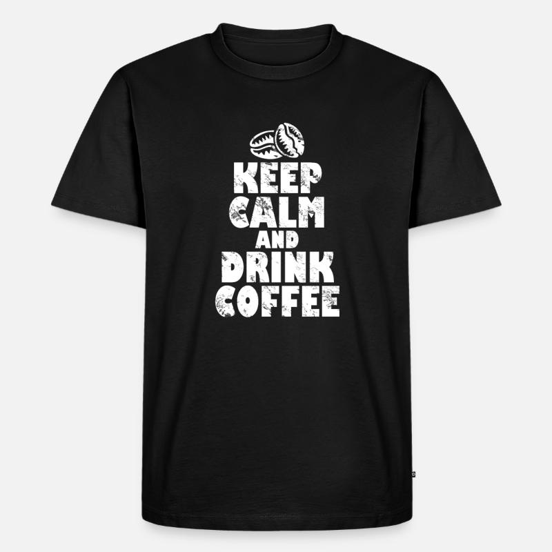 Kaffee - Männer Premium Bio T-Shirt - Schwarz