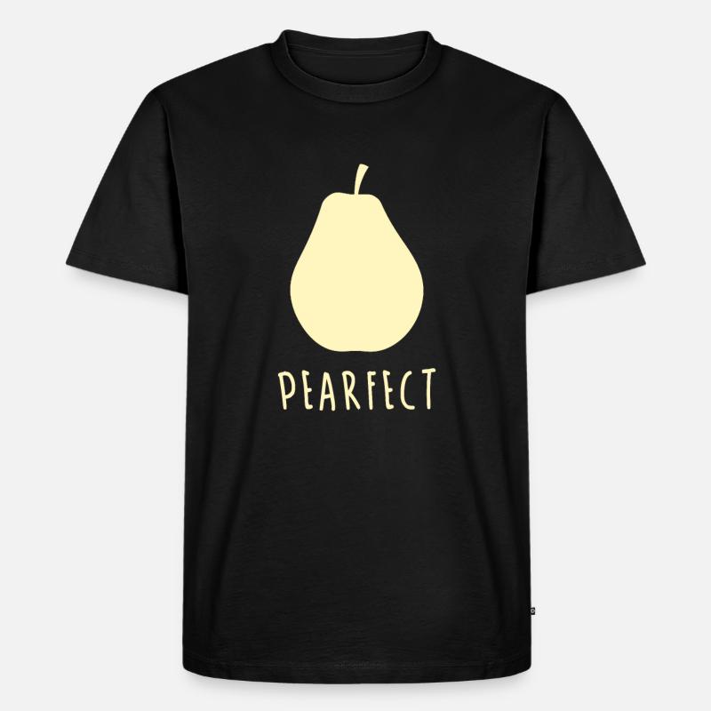 Birne - Männer Premium Bio T-Shirt - Schwarz