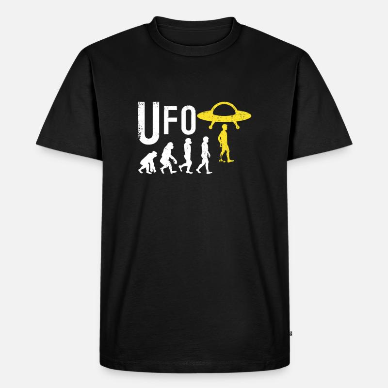 UFO Evolution - Männer Premium Bio T-Shirt - Schwarz