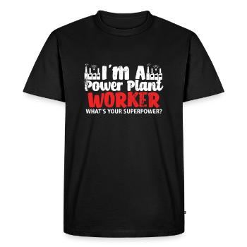Employé drôle de centrale électrique disant - T-shirt Premium bio Homme - noir - Devant - Nico (187cm)
