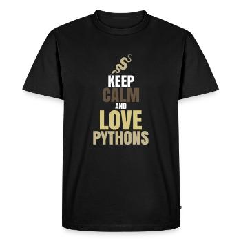 python - Men's Premium Organic T-Shirt - black - Front - Nico (187cm)