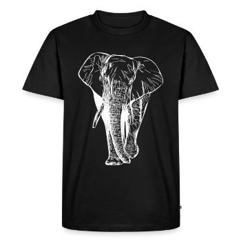 Éléphant Wild Life Nature - T-shirt Premium bio Homme - noir - Devant - Nico (187cm)