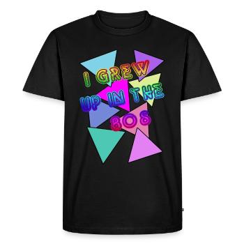 Années 80 - T-shirt Premium bio Homme - noir - Devant - Nico (187cm)