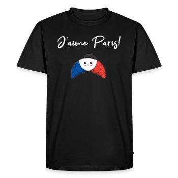 Croissant J'aime Paris France Gift Idea - Men's Premium Organic T-Shirt - black - Front - Nico (187cm)