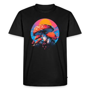 Fly Agaric - Men's Premium Organic T-Shirt - black - Front - Nico (187cm)