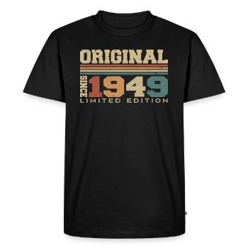 Original 1949 Retro Gift 75th Anniversary 1949 - Men's Premium Organic T-Shirt - black - Front - Nico (187cm)