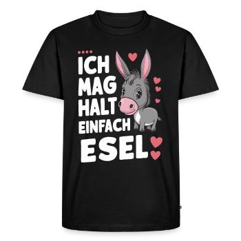 Âne âne mulet Muli - T-shirt Premium bio Homme - noir - Devant - Nico (187cm)