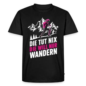Hiking Hikers Hike Mountains Forest - Men's Premium Organic T-Shirt - black - Front - Nico (187cm)