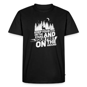 keep your eyes on the stars saying gift text - Men's Premium Organic T-Shirt - black - Front - Nico (187cm)