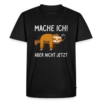 Faultier müde und schläfrig macht ein Nickerchen - Männer Premium Bio T-Shirt - Schwarz - Vorne - Nico (187cm)