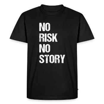 no risk no story - live and risk - Men's Premium Organic T-Shirt - black - Front - Nico (187cm)