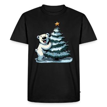 Christmas bear on the Christmas tree: festive joy - Men's Premium Organic T-Shirt - black - Front - Nico (187cm)