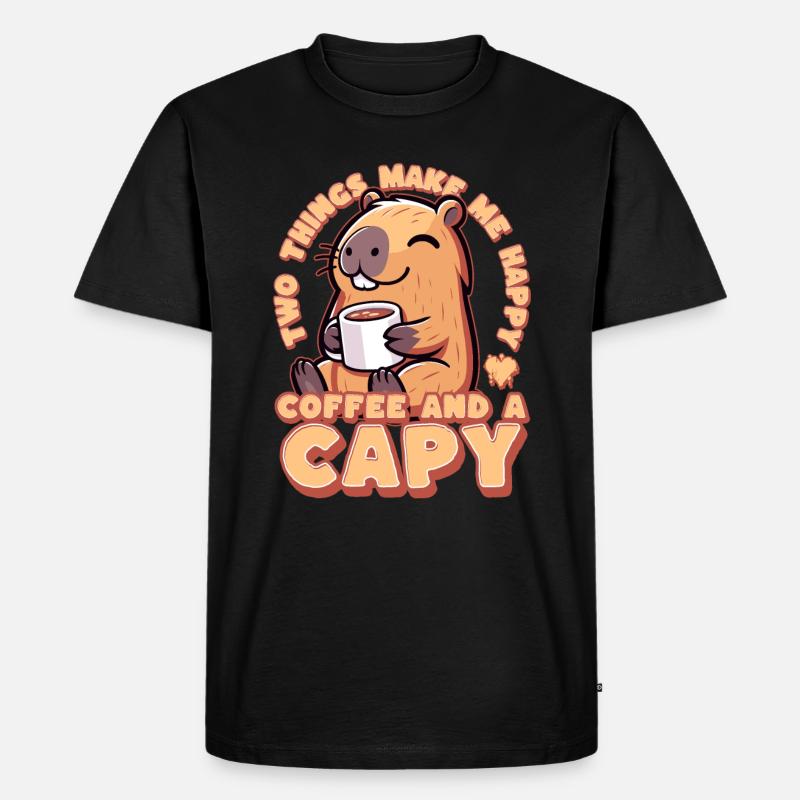 Kaffee Capybara - Coffeebara - Capyrista - Capycin - Männer Premium Bio T-Shirt - Schwarz