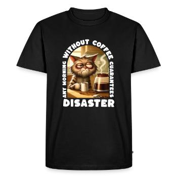 Tout matin sans café garantit un désastre - T-shirt Premium bio Homme - noir - Devant - Nico (187cm)