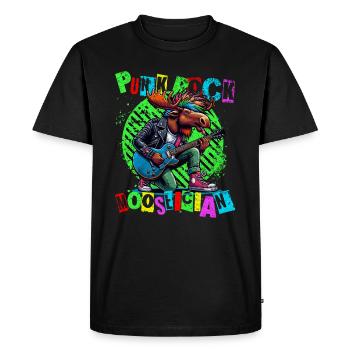 Punk Rock Mooseician - Punk Moose jouant de la guitare - T-shirt Premium bio Homme - noir - Devant - Nico (187cm)
