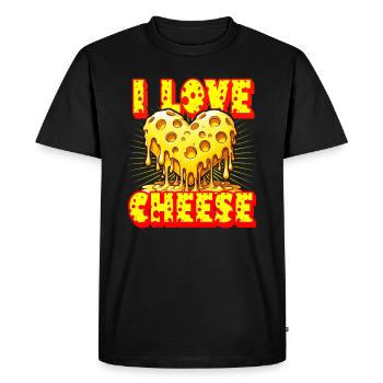 I love cheese - Men's Premium Organic T-Shirt - black - Front - Nico (187cm)