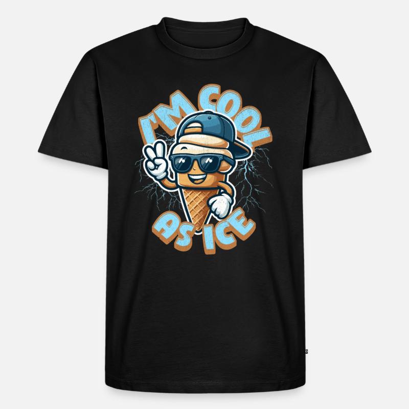 Ich bin cool wie Eis - süßes Kawaii Eiscreme-Maskottchen - Männer Premium Bio T-Shirt - Schwarz
