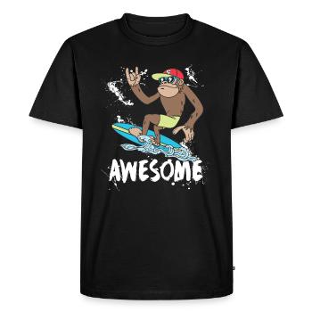 Chemise impressionnante de singe de surf - T-shirt Premium bio Homme - noir - Devant - Nico (187cm)