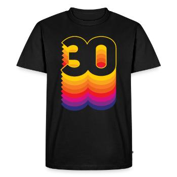 30 years old number rainbow 30th birthday colorful - Men's Premium Organic T-Shirt - black - Front - Nico (187cm)