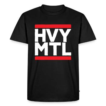 HVY MTL Heavy Metal Shortcut Rocker Biker Shirt - T-shirt Premium bio Homme - noir - Devant - Nico (187cm)