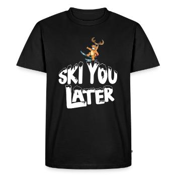 Ski You Later Elch Ski Vacation Apres Ski Shirt - Men's Premium Organic T-Shirt - black - Front - Nico (187cm)