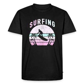 Surfing Surfer Gift Surfing hawaii - Men's Premium Organic T-Shirt - black - Front - Nico (187cm)