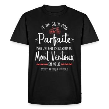 pas parfait mont Ventoux en vélo femme cyclisme - T-shirt Premium bio Homme - noir - Devant - Nico (187cm)